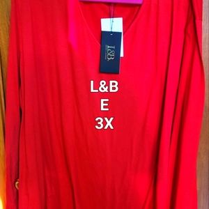NWT L&B RED TSHIRT TOP